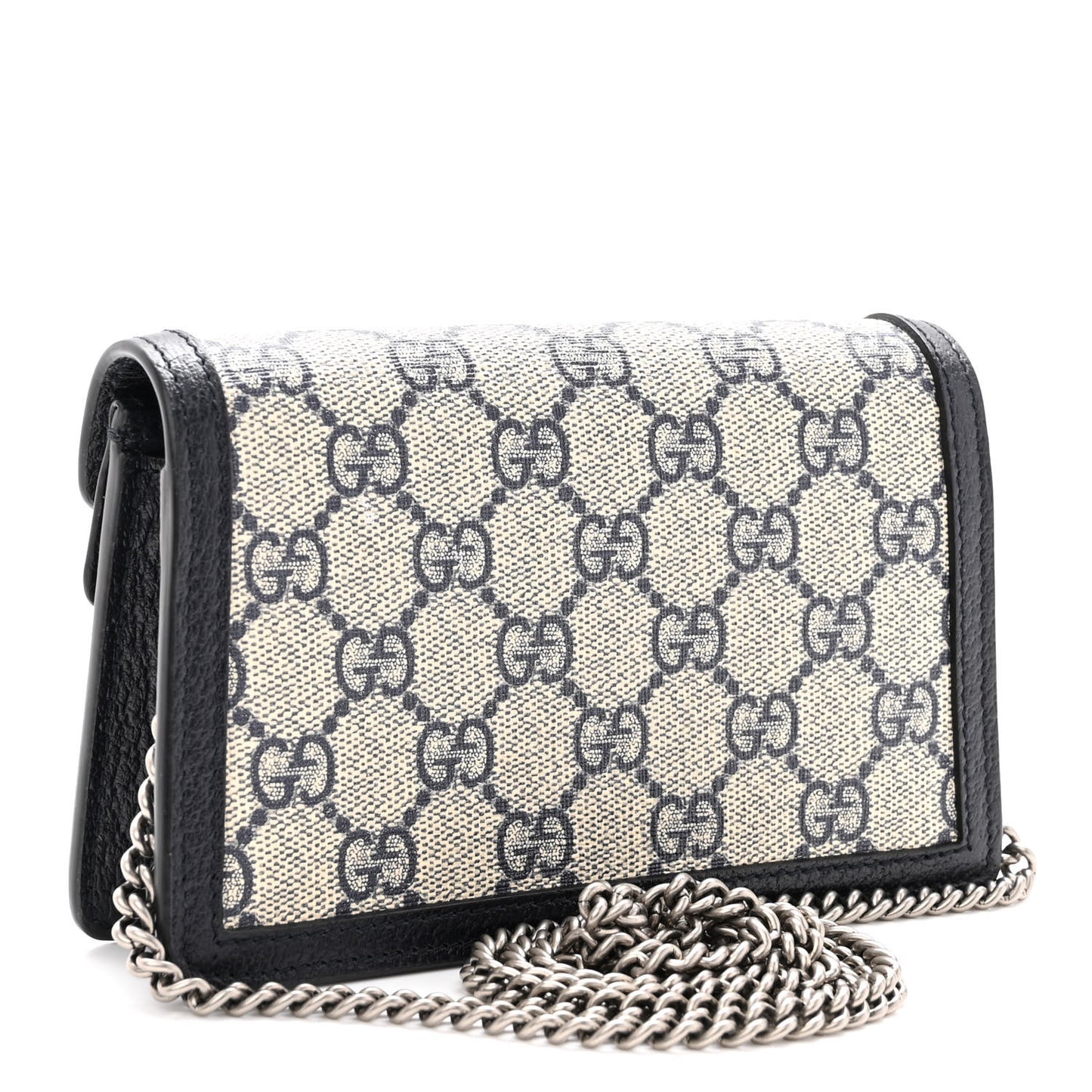 GG Supreme Monogram Textured Dollar Calfskin Super Mini Dionysus Shoulder Bag Beige Blue