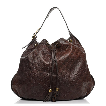 Gucci Guccissima Medium Interlocking Icon Shoulder Bag Dark Brown 1 of 10
