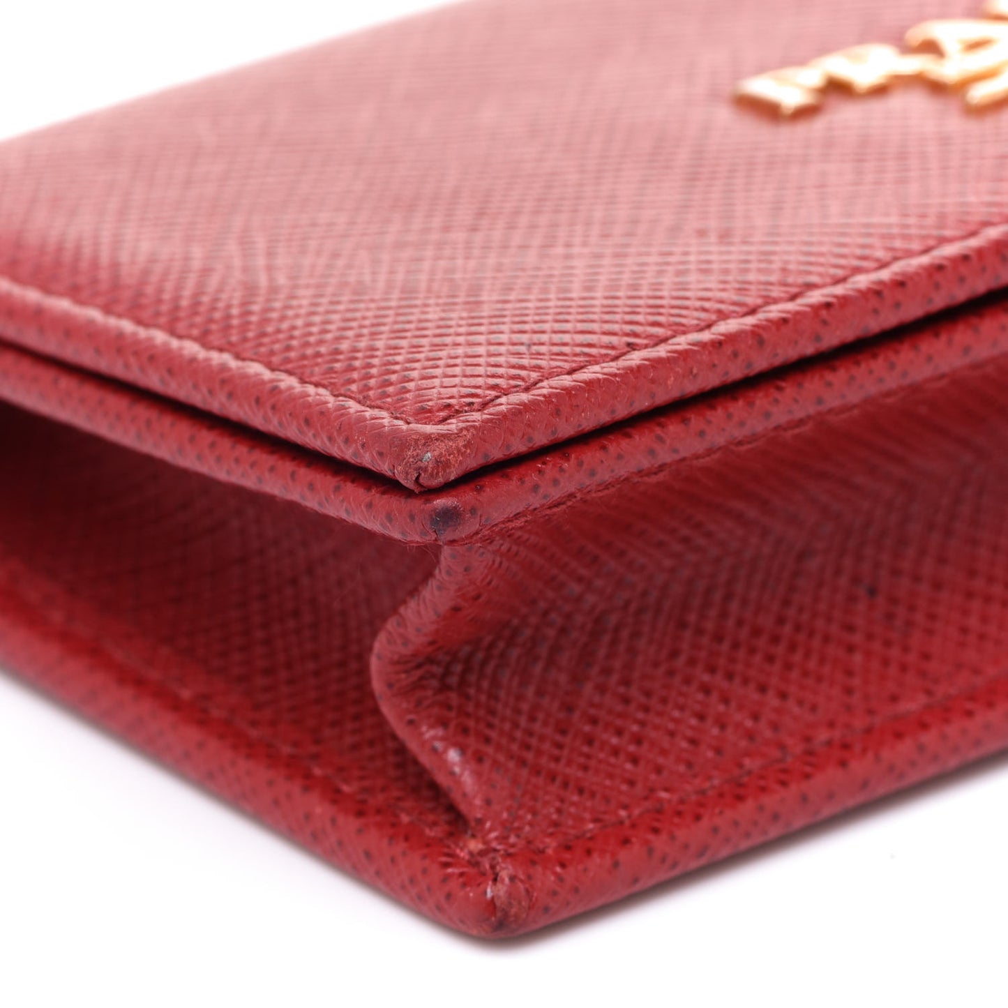 Saffiano Metal Card Holder Rosso