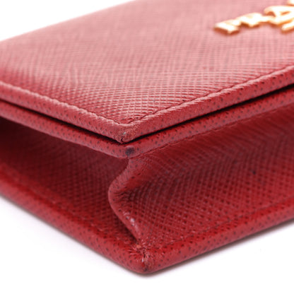 Prada Saffiano Metal Card Holder Rosso 7 of 10