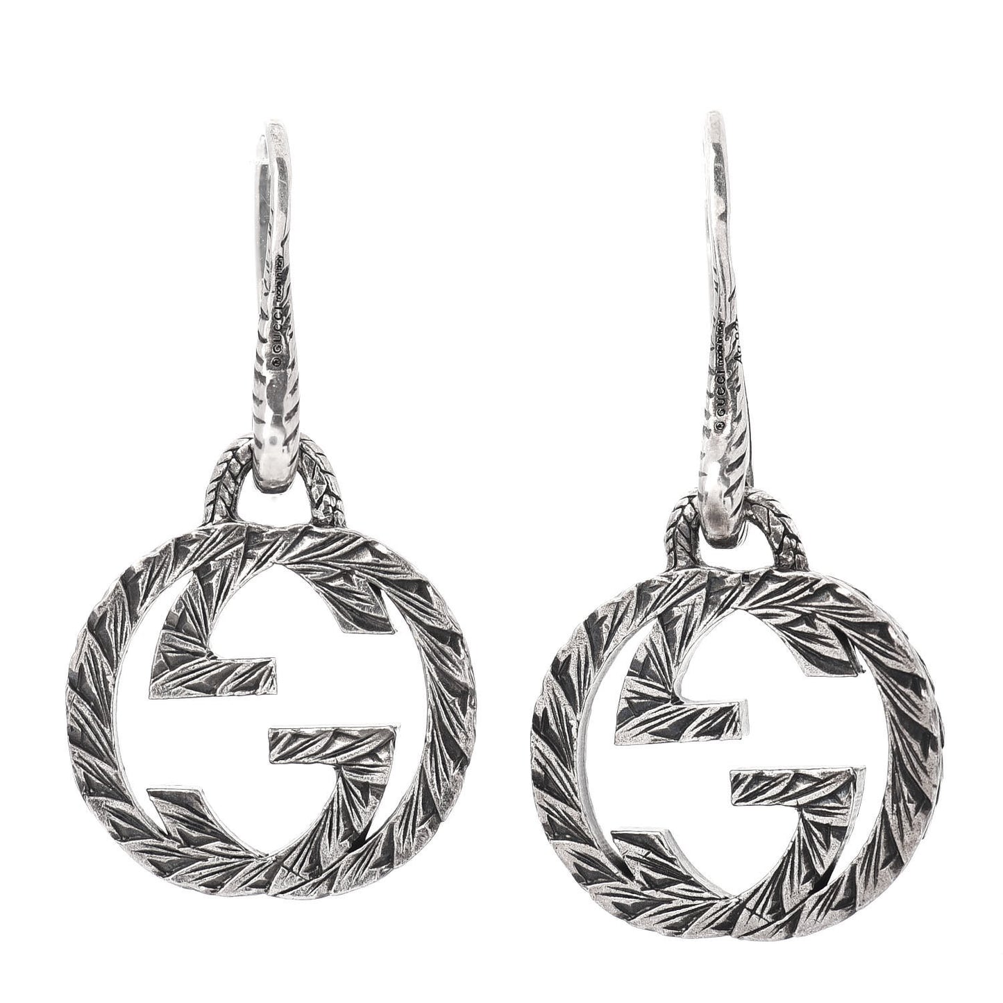 Sterling Silver Interlocking GG Drop Earrings
