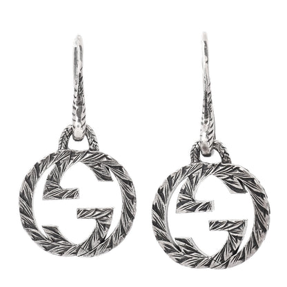 Gucci Sterling Silver Interlocking GG Drop Earrings 1 of 4
