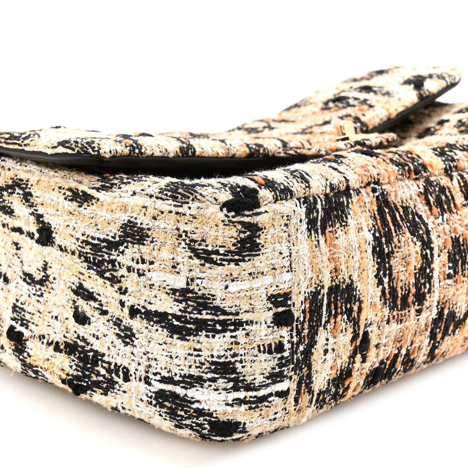 Chanel Tweed Mixed Fibers Leopard Print Small Souplissimo Maxi Flap Fawn 8 of 10