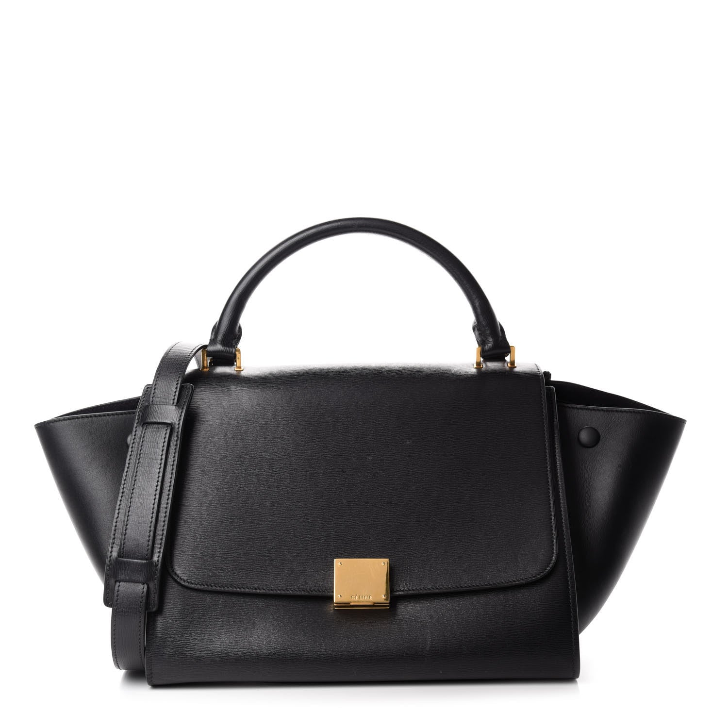 Celine Liege Calfskin Small Trapeze Black 1 of 9