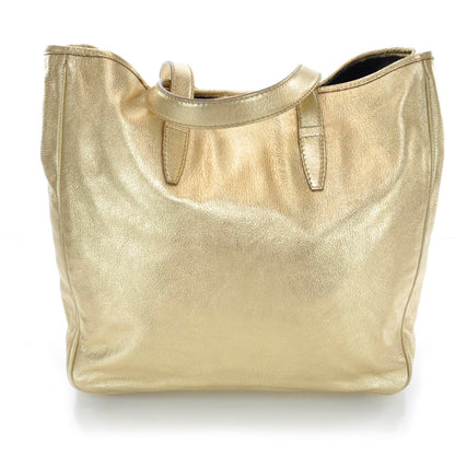 Saint Laurent Leather Y-Mail Tote Metallic Gold 3 of 9