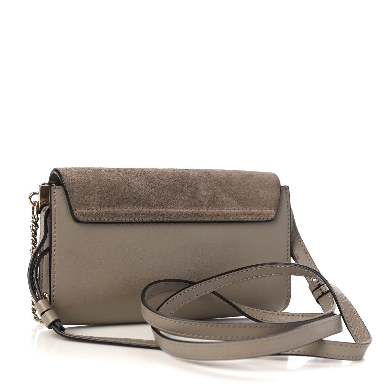 Chloe Suede Calfskin Faye Wallet On Strap Motty Grey 2 of 9