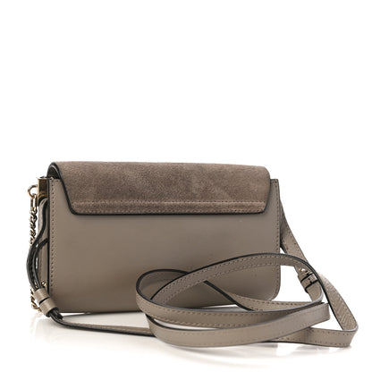 Chloe Suede Calfskin Faye Wallet On Strap Motty Grey 2 of 9