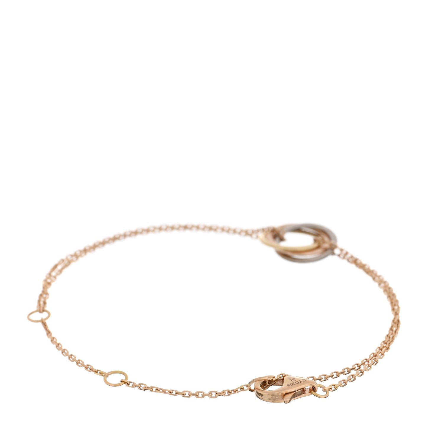 18K Pink Yellow White Gold Trinity Bracelet