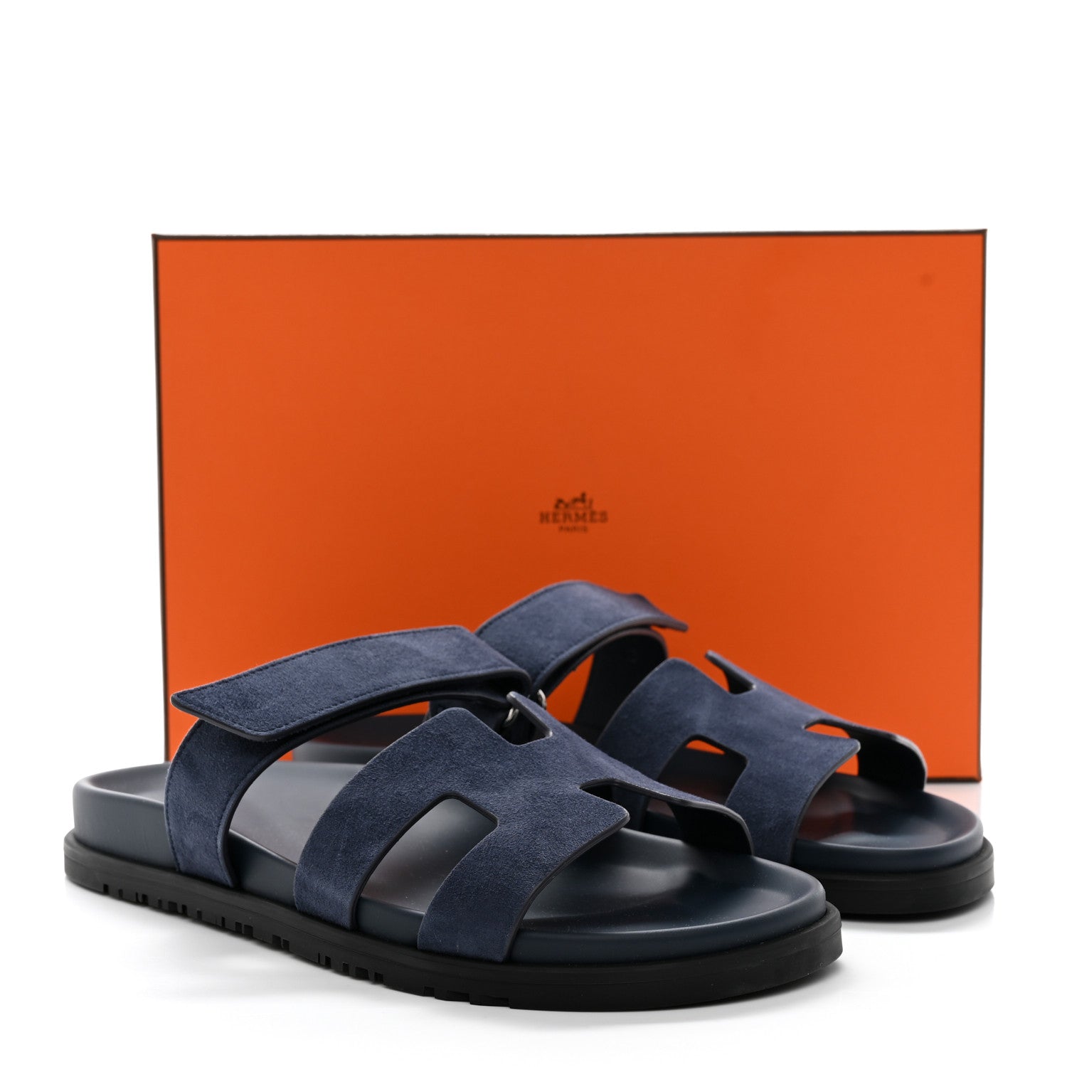 Hermes Suede Goatskin Womens Chypre Sandals 40 Bleu Celeste 9 of 9
