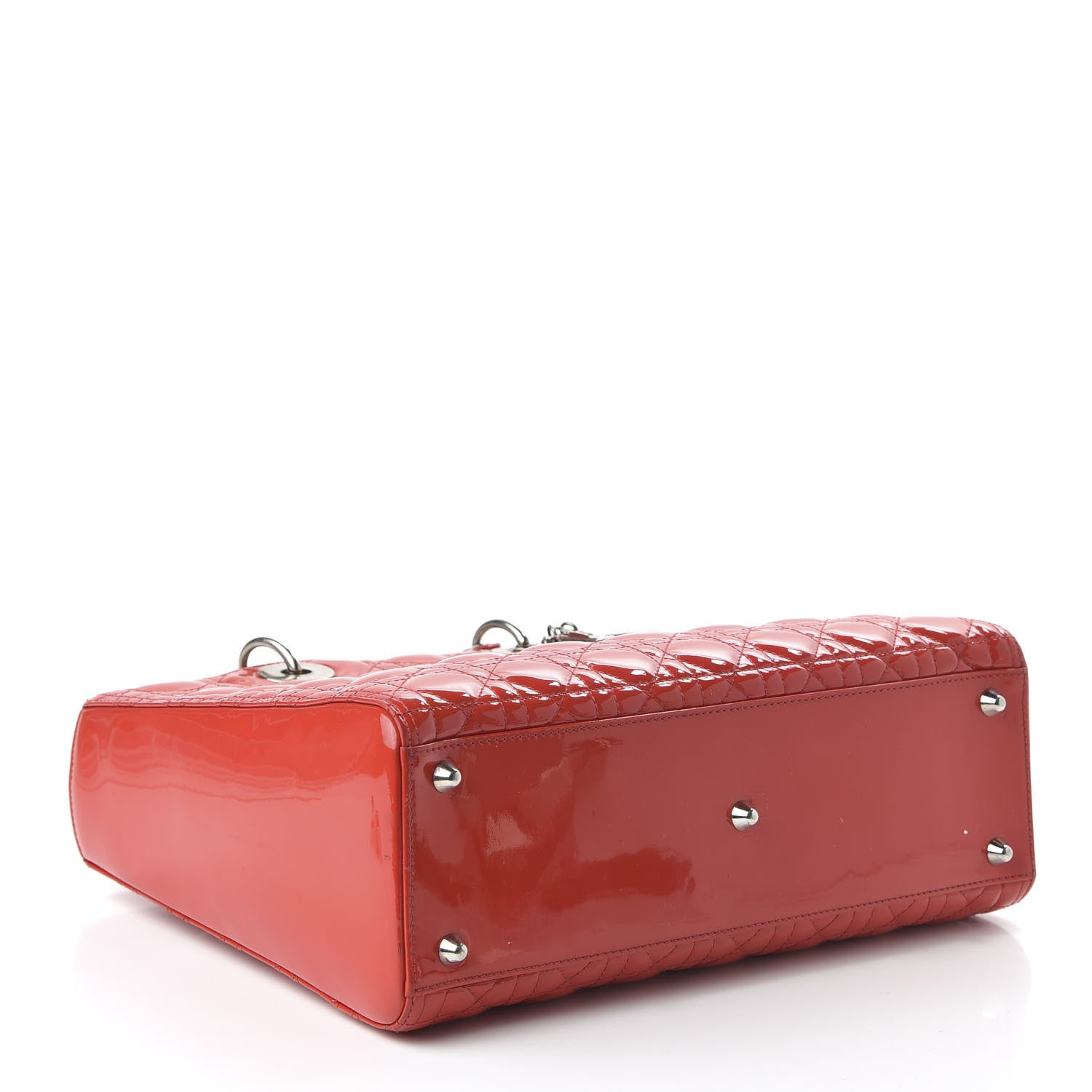 Christian Dior Patent Cannage Large Lady Dior Red 4 of 9