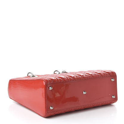 Christian Dior Patent Cannage Large Lady Dior Red 4 of 9