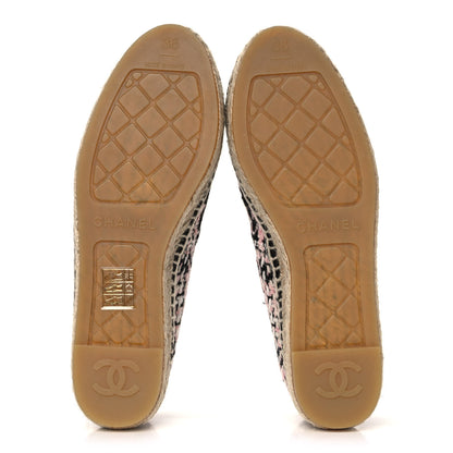 Chanel Tweed Lambskin CC Espadrilles 36 Pink Black 5 of 10