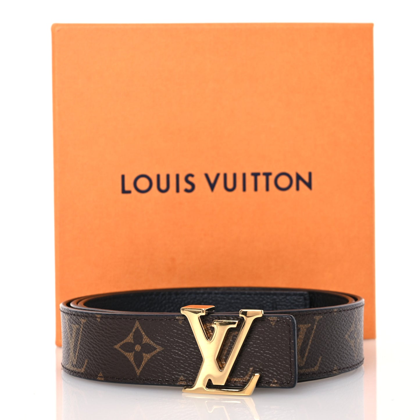 Calfskin Monogram 20mm LV Iconic Reversible Belt 95 38 Black