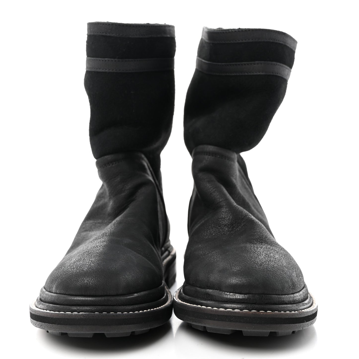 Goatskin Suede Shearling CC Short Boots 38 Black
