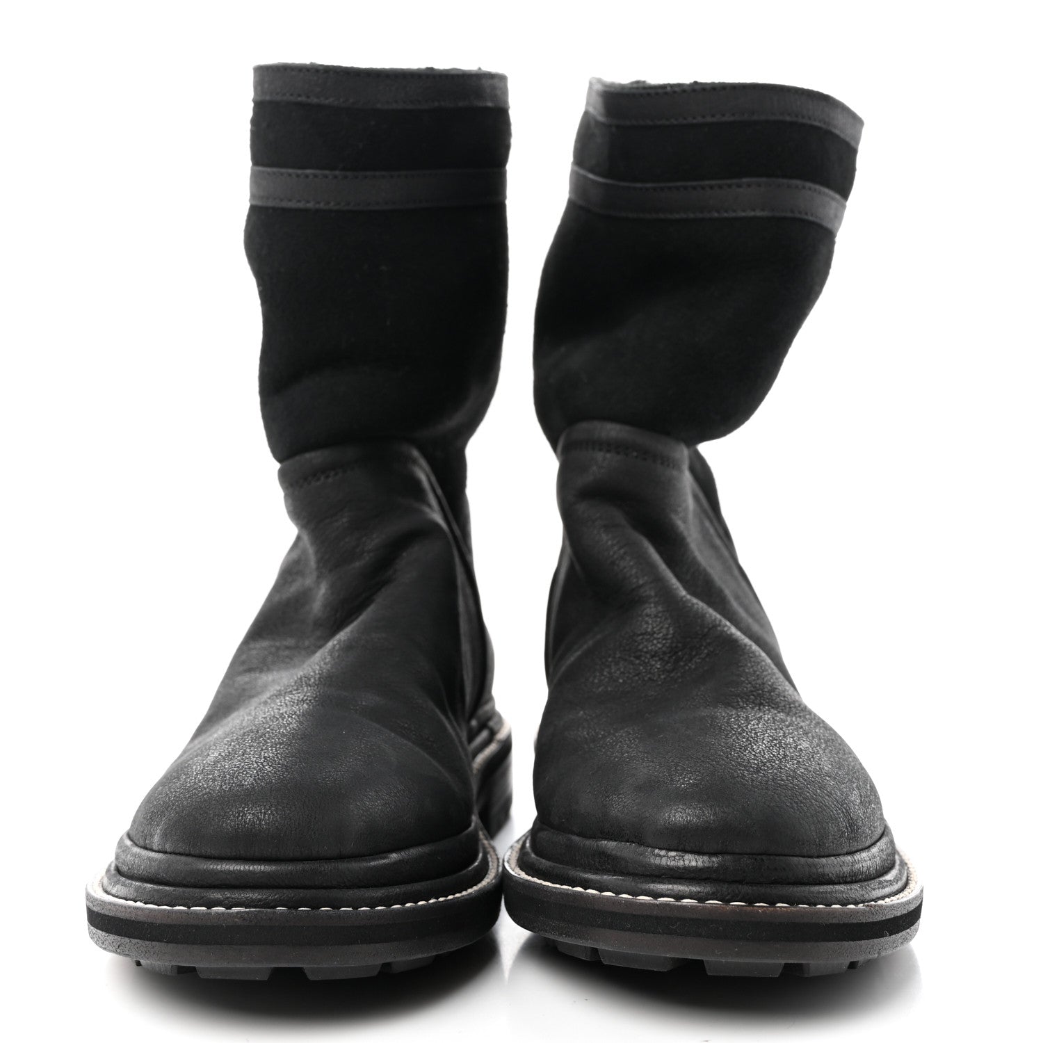Chanel Goatskin Suede Shearling CC Short Boots 38 Black 2 of 18
