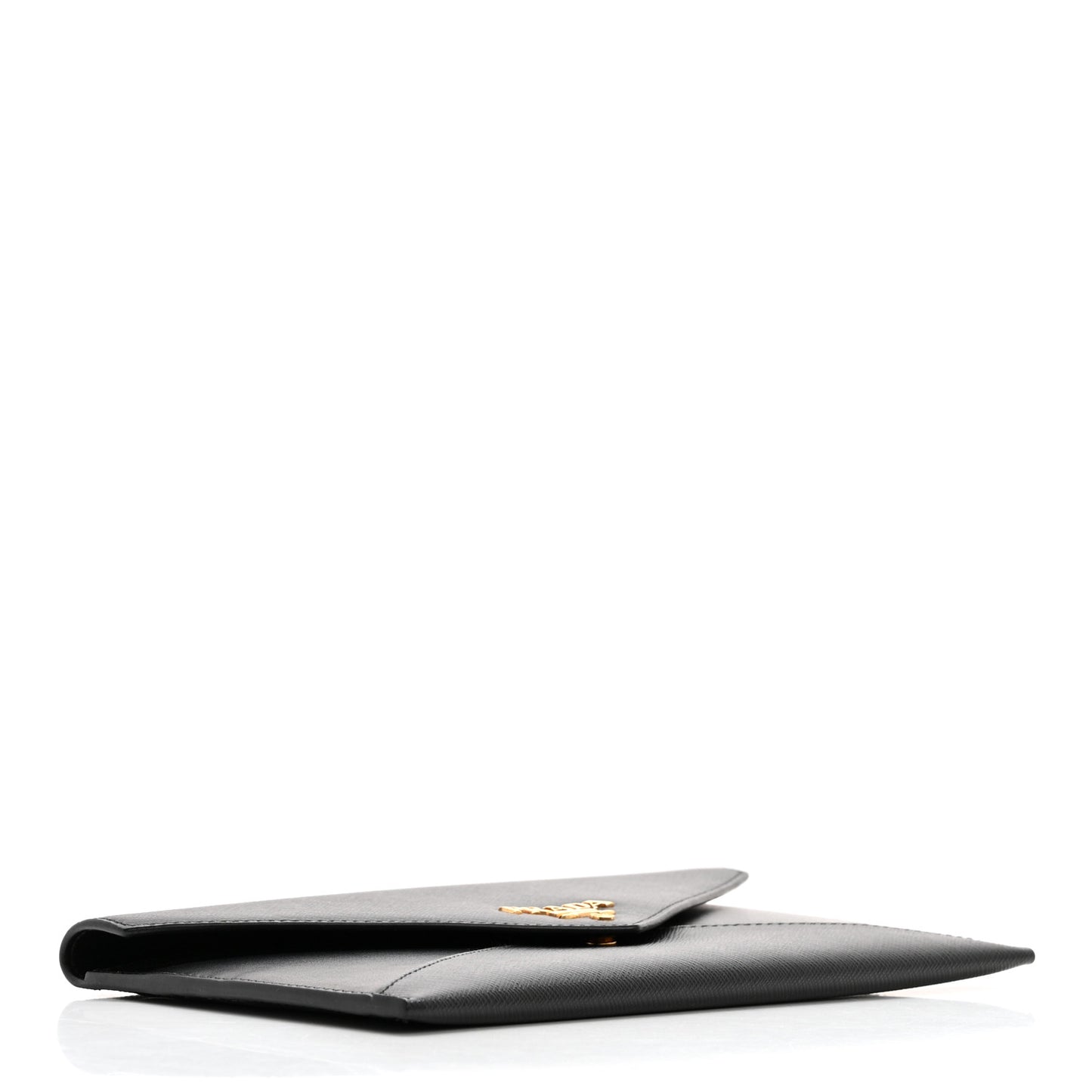 Saffiano City Calfskin Envelope Wallet Black