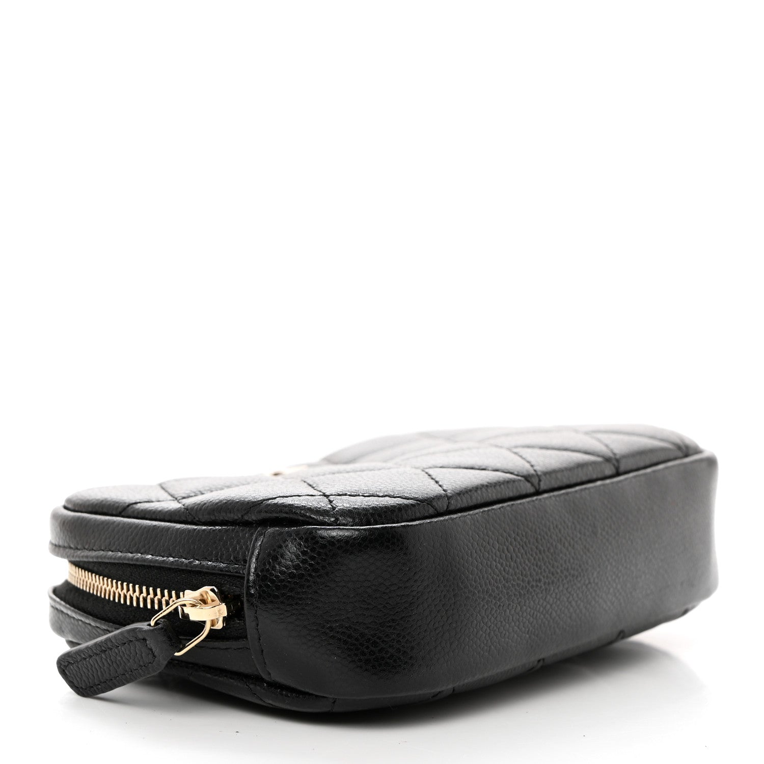 Chanel Caviar Quilted Small Curvy Pouch Cosmetic Case Black 4 of 7