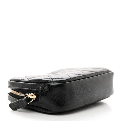 Chanel Caviar Quilted Small Curvy Pouch Cosmetic Case Black 4 of 7