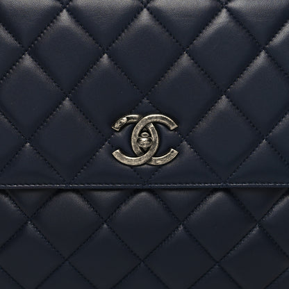 Chanel Lambskin Quilted Large Trendy CC Flap Dual Handle Bag Navy Blue 10 of 13