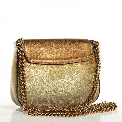 Gucci Metallic Pebbled Calfskin Small Soho Flap Crossbody Gold Ombre 3 of 18