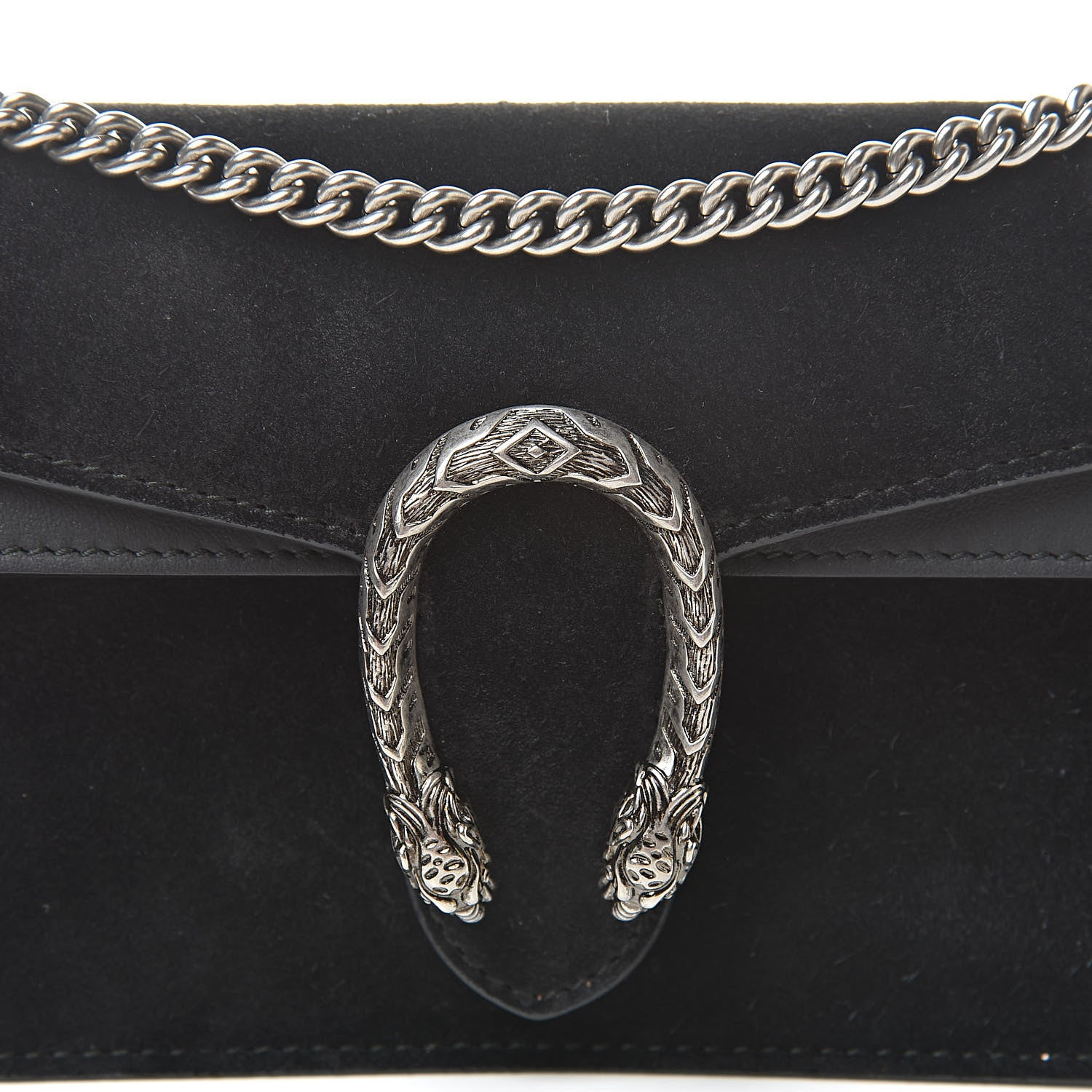 Gucci Suede Super Mini Dionysus Shoulder Bag Black 7 of 12