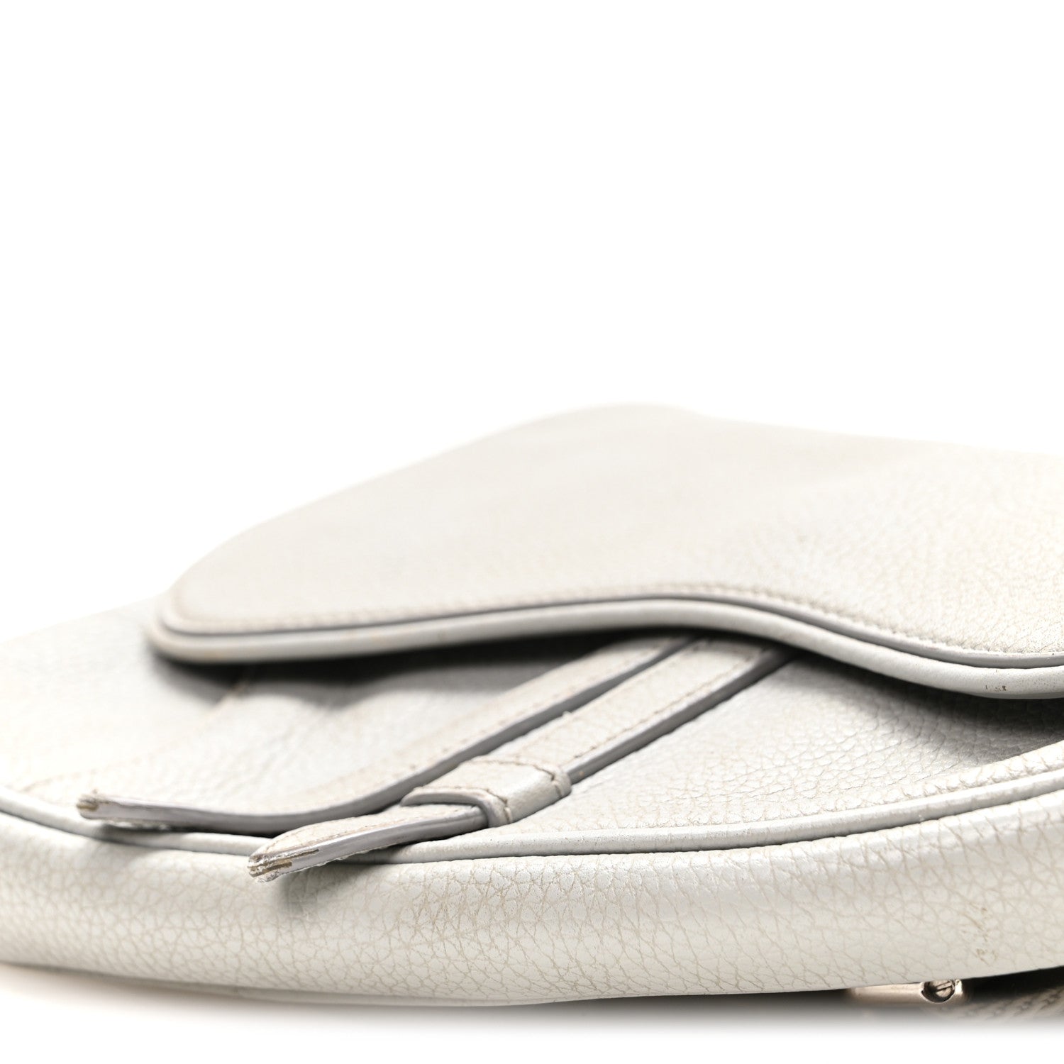 Christian Dior Grained Calfskin Mens Mini Saddle Bag Gray 10 of 11