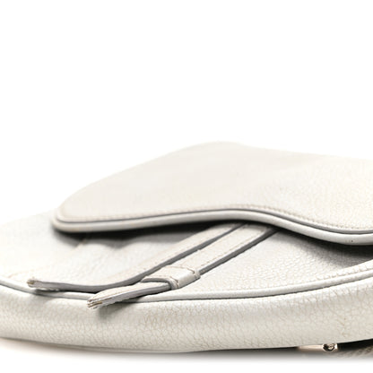 Christian Dior Grained Calfskin Mens Mini Saddle Bag Gray 10 of 11
