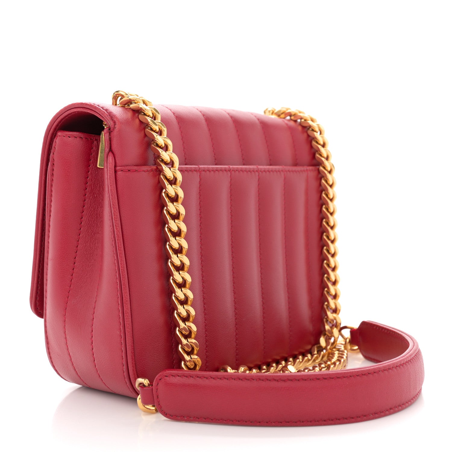 Saint Laurent Lambskin Matelasse Monogram Small Vicky Chain Bag Red 3 of 12