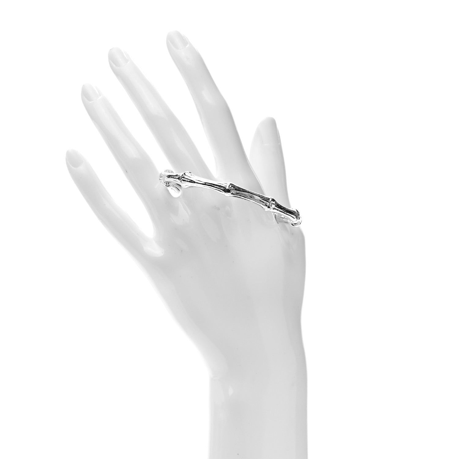Tiffany Sterling Silver Nature Bamboo Bangle Bracelet 2 of 4