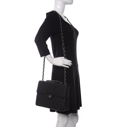 Chanel Caviar Quilted Jumbo Single Flap Black 2 of 14