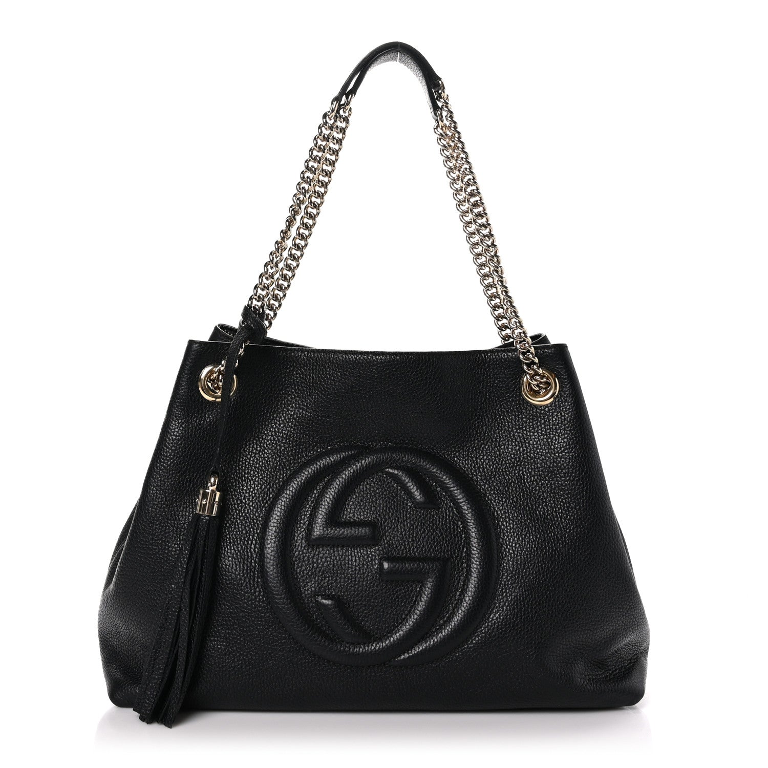 Gucci Pebbled Calfskin Medium Soho Chain Shoulder Bag Black 1 of 11