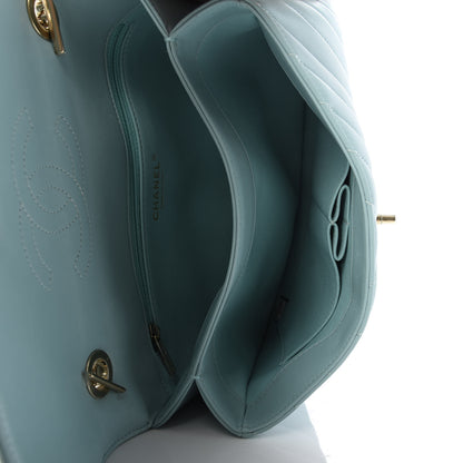 Chanel Lambskin Chevron Quilted Medium Trendy CC Flap Light Blue 5 of 10