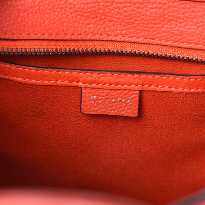Celine Drummed Calfskin Nano Luggage Red 6 of 17