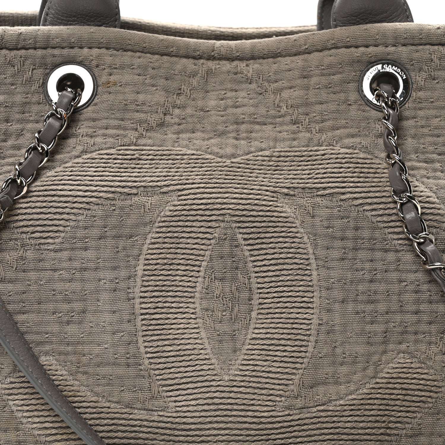 Chanel Canvas Large Double Face Shopping Tote Grey 8 of 11