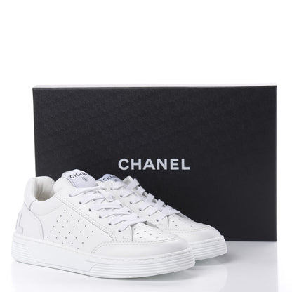 Chanel Calfskin Womens Logo Sneakers 38.5 White 9 of 9