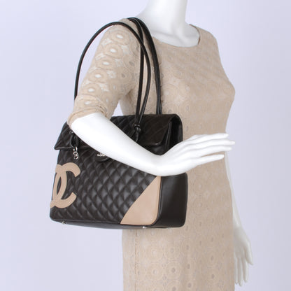 Chanel Calfskin Quilted Large Cambon Flap Brown Beige 2 of 8