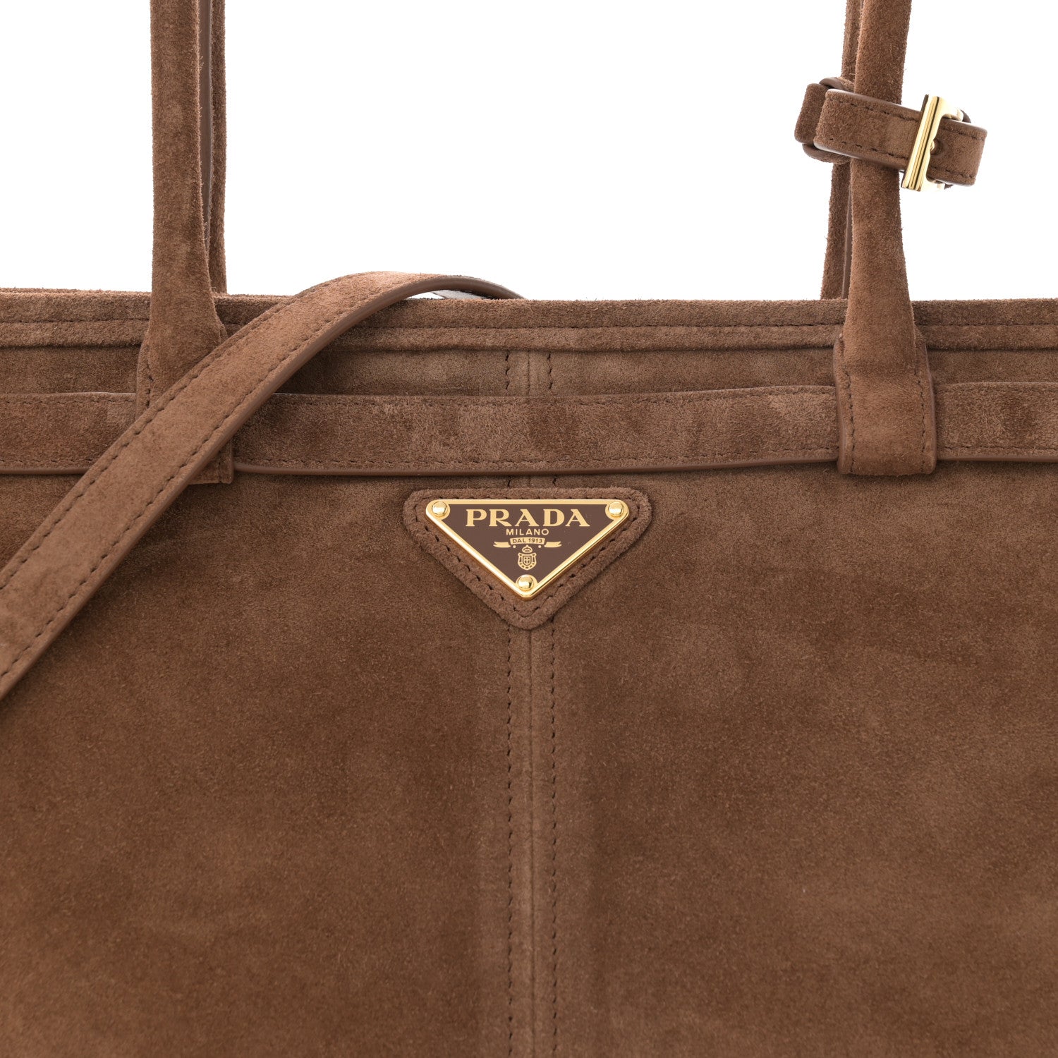 Prada Suede Large Bonnie Shoulder Bag Cocoa Brown 8 of 10