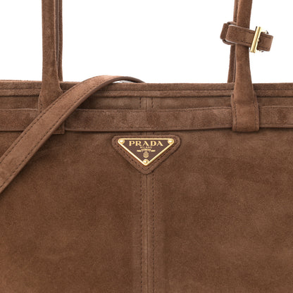 Prada Suede Large Bonnie Shoulder Bag Cocoa Brown 8 of 10