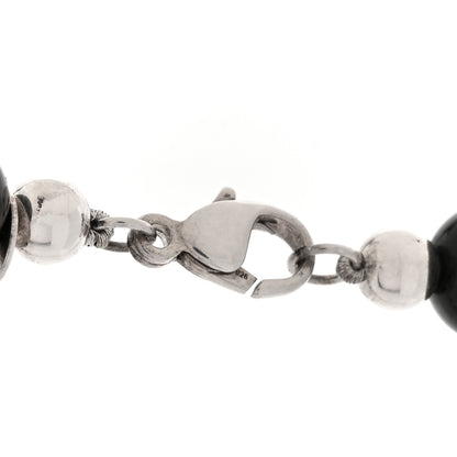 Tiffany Sterling Silver Black Onyx Bead Necklace 4 of 6