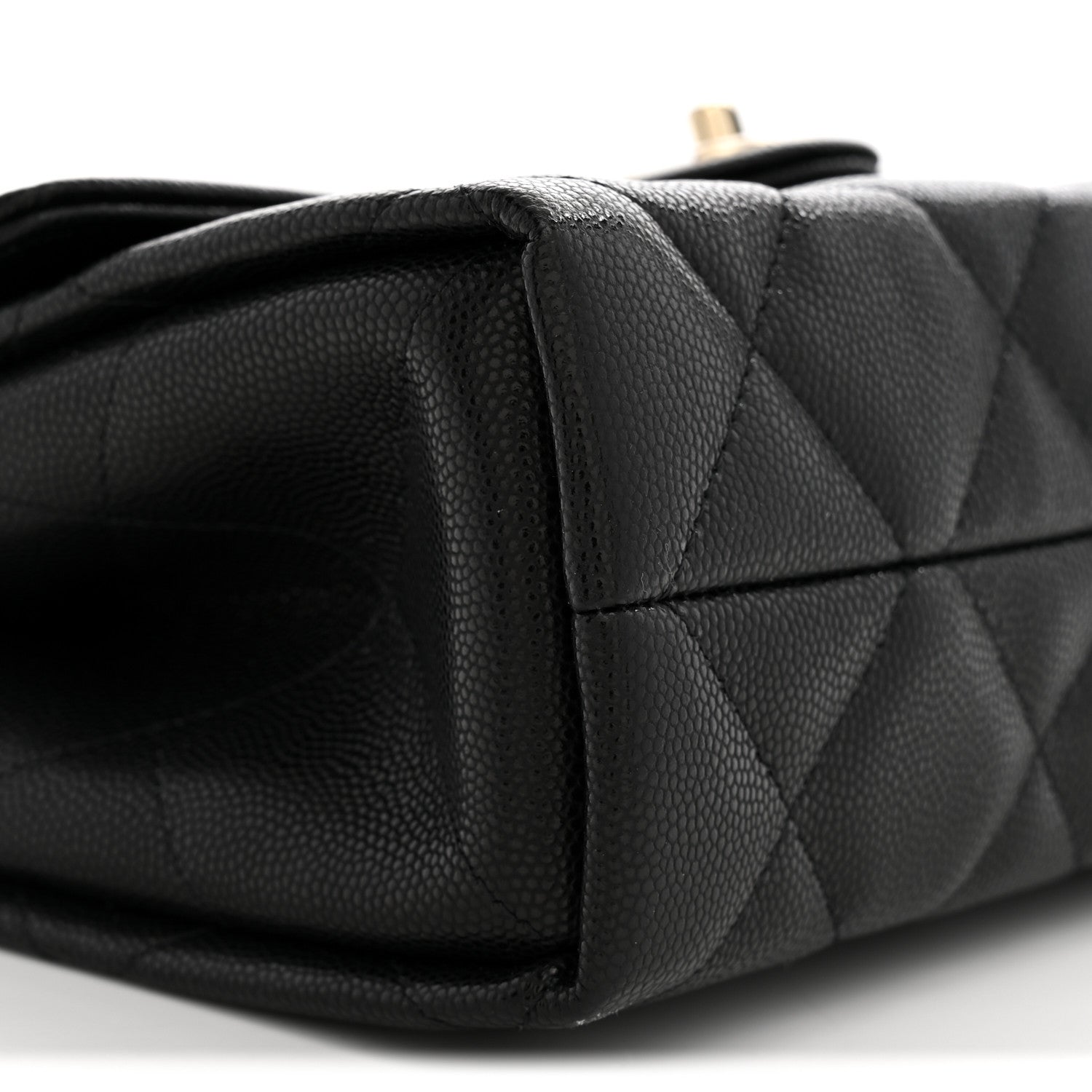 Chanel Caviar Quilted Retro Mini Twist Top Handle Clutch Flap Black 8 of 10