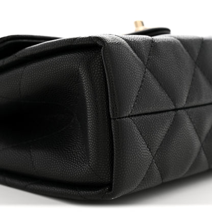 Chanel Caviar Quilted Retro Mini Twist Top Handle Clutch Flap Black 8 of 10