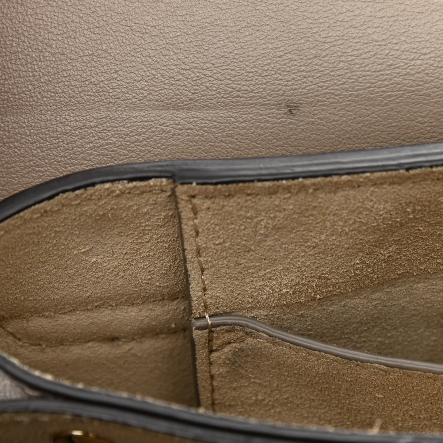 Suede Calfskin Small Faye Shoulder Bag Motty Grey