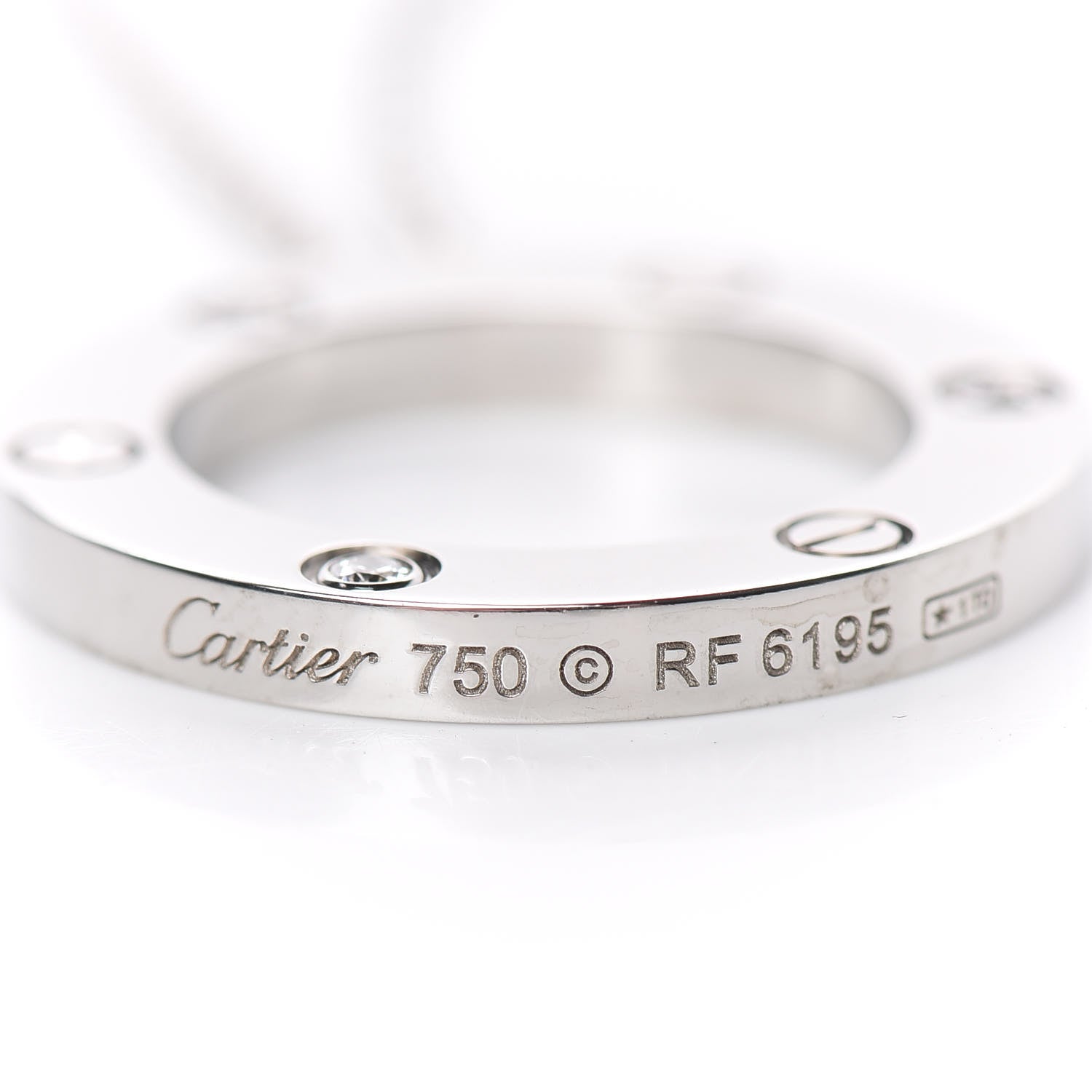 Cartier 18K White Gold 3 Diamonds LOVE Pendant Necklace 7 of 7