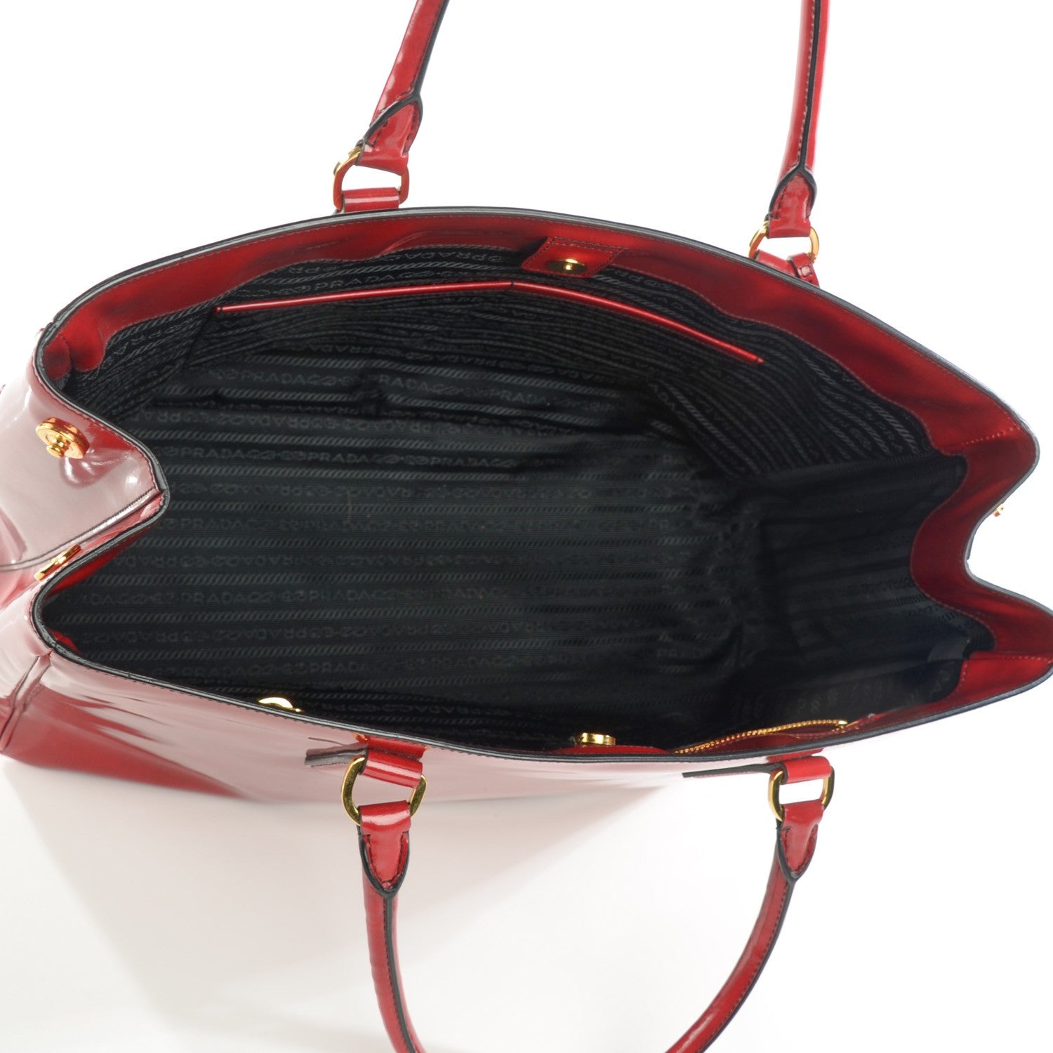 Prada Spazzolato Large Tote Scarlatto Fume 5 of 10