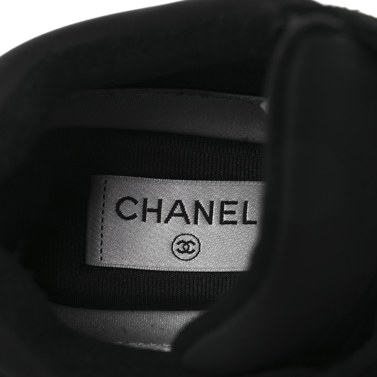 Fabric Calfskin Suede CC Sneakers 38.5 Black