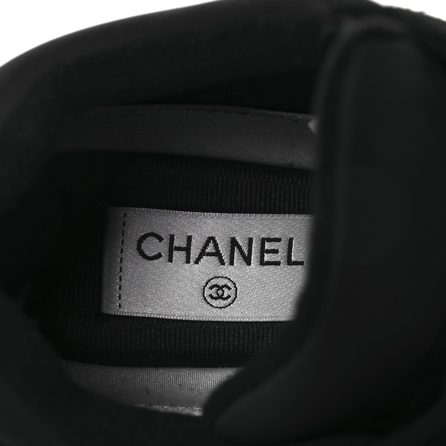 Chanel Fabric Calfskin Suede CC Sneakers 38.5 Black 8 of 12
