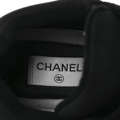 Chanel Fabric Calfskin Suede CC Sneakers 38.5 Black 8 of 12
