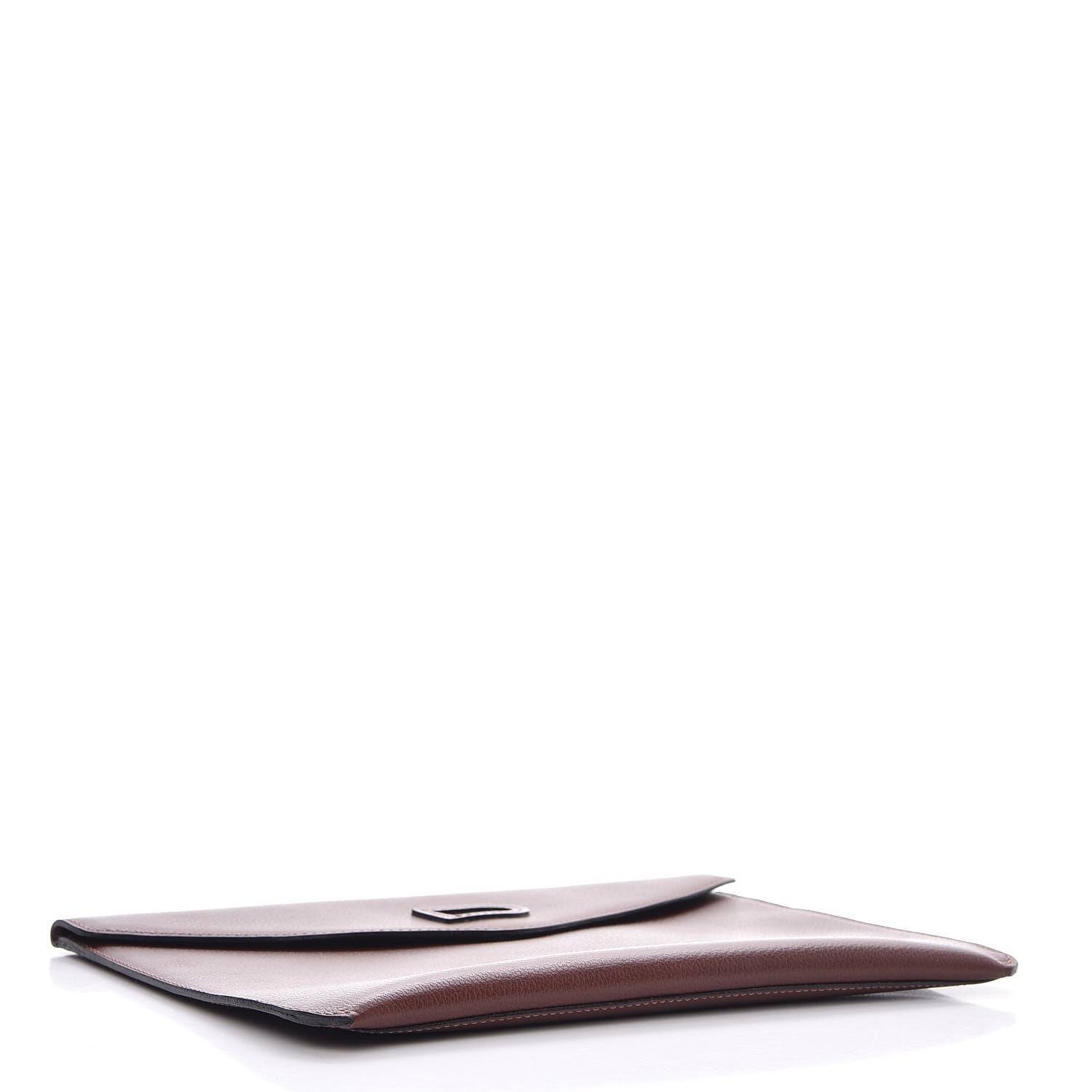 Delvaux Grained Calfskin Envelope Clutch Brown 4 of 7