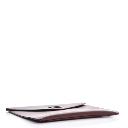 Delvaux Grained Calfskin Envelope Clutch Brown 4 of 7