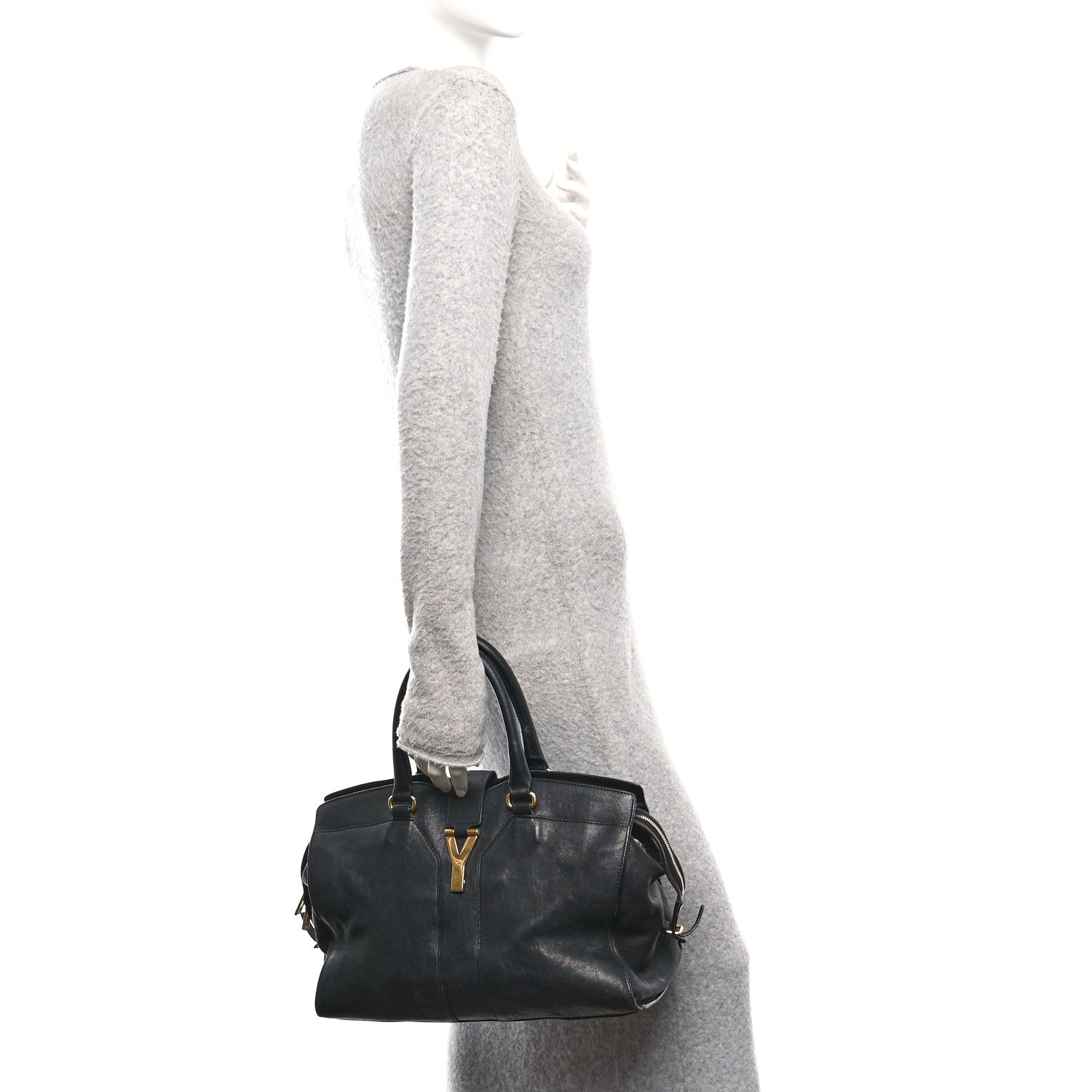 Saint Laurent Sheepskin Medium Cabas Chyc Black 2 of 10